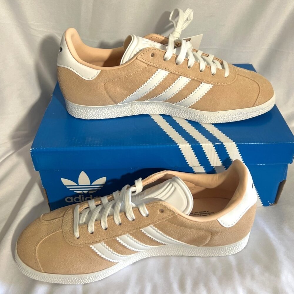 Adidas Gazelle Sneakers Halblu Blush / Cloud White / Core Black Size 6.5 - Picture 3 of 10